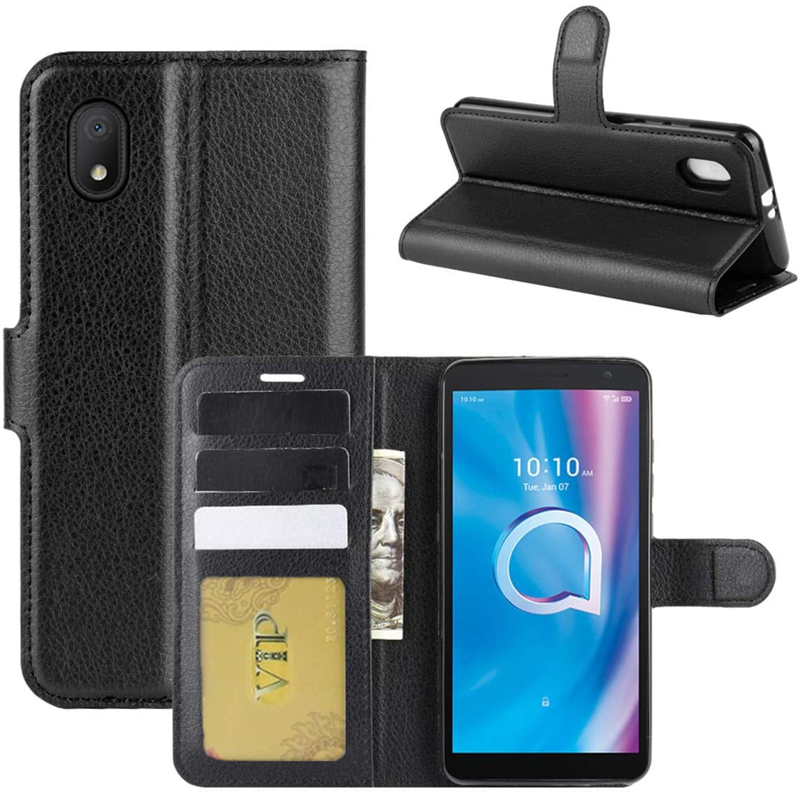 Leather Folio Wallet Case for Alcatel 1B (2020) Leather Folio Wallet Case for Alcatel 1B (2020)